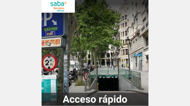 Parking Public SABA BAMSA PASSEIG DE GRÀCIA JARDINS S. ESPRIU (Couvert)
